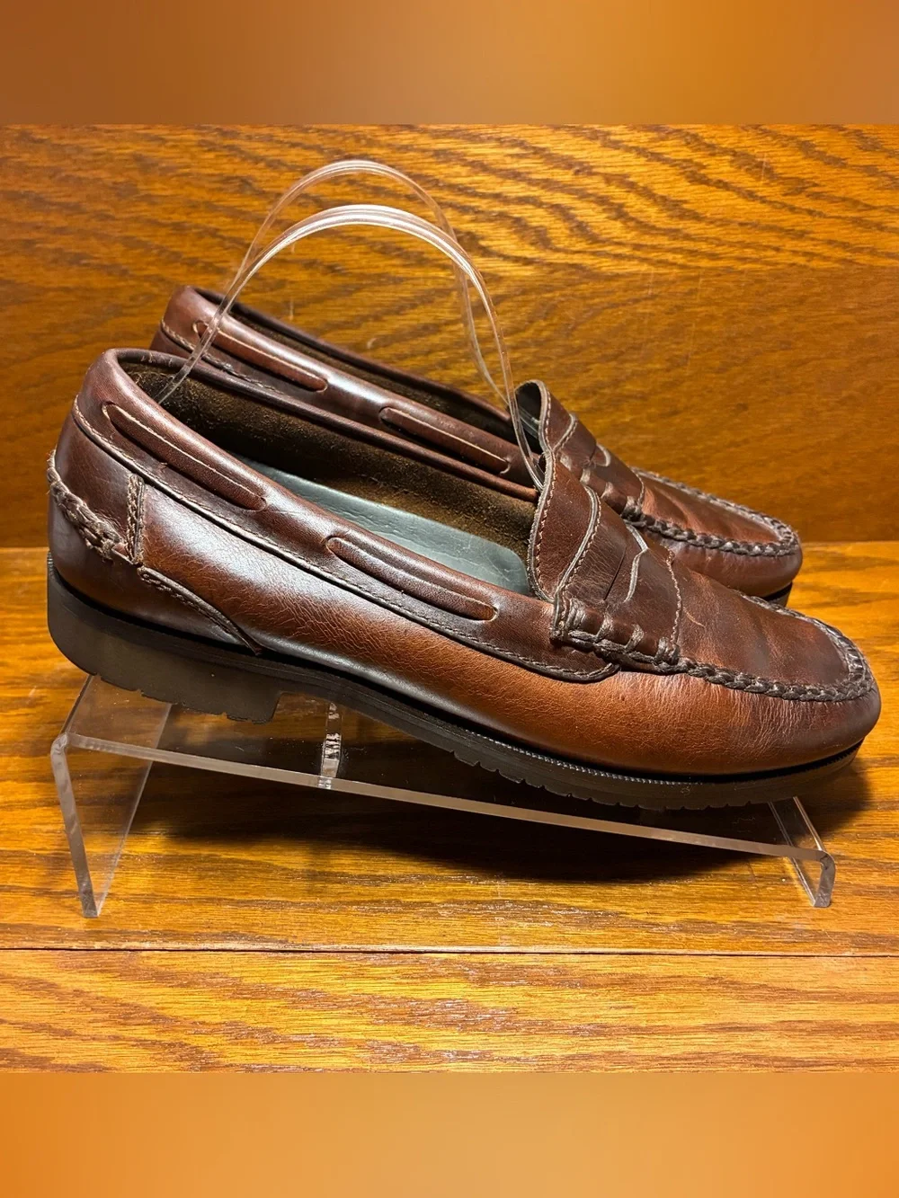 Johnston & Murphy Passport Brown Leather Penny Loafers Men’s Size 8.5